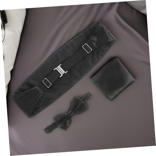 Set de accesorios para esmoquin hombre, 2 corbatines y 2 fajas negras miniatura 7