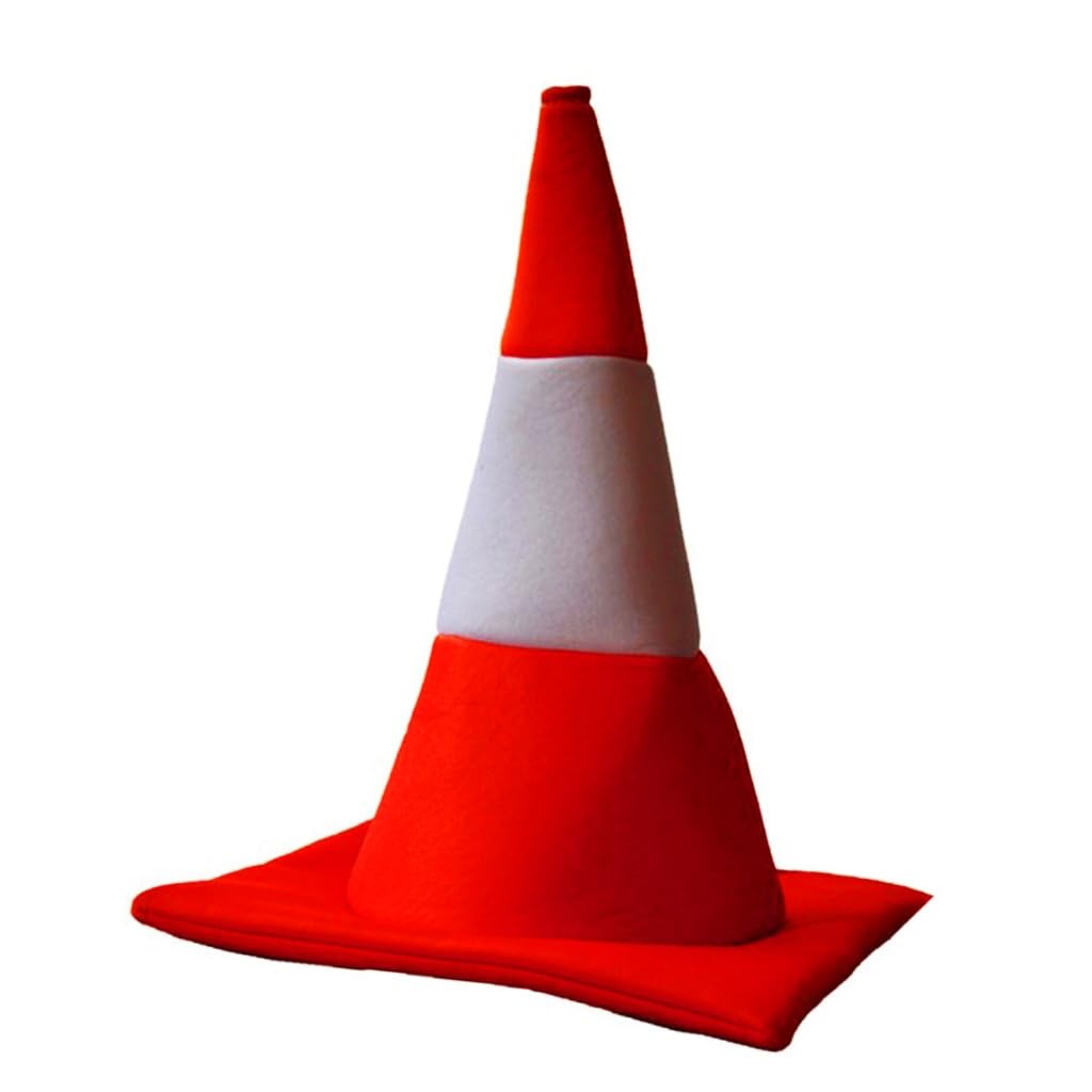 JAMNGHB 3D Traffic Cone Hat Music Festival Caps Headgear Hat for Party Gatherings Red White