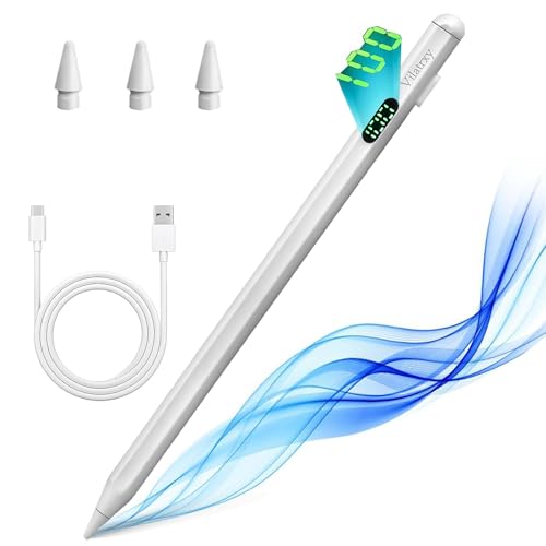 Stylus Pen for iPad 10th/9th/8th/7th/6th Generation, Air M2/5th/4th/3rd, Mini 6/5 Gen, Pro M4/12.9'/11', Digital Pencil Fast Charging USB C for Apple iPad, Attraction, Tilt Sensitivity, Palm Rejection