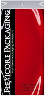 Flexicore Packaging Red Gift Wrap Tissue Paper Size: 15 Inch X 20 Inch | Count: 100 Sheets | Color: Red
