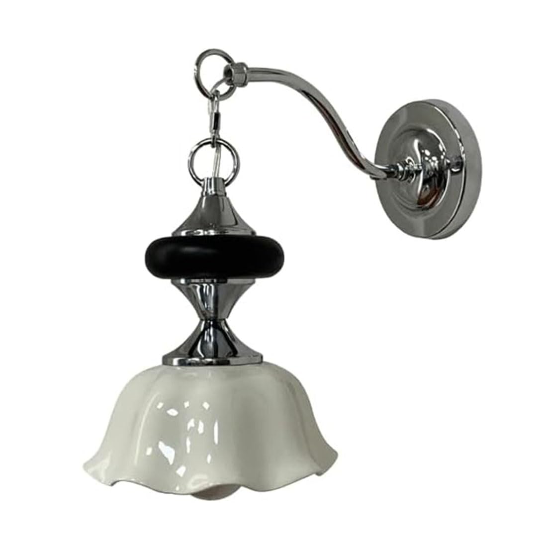 ZFPKXHVMG Indoor Wall Lamp, Industrial Ceramic Wood Wall Sconce E27 Base Indoor Chrome, Walnut(Chrome)