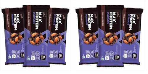 RiteBite Max Protein Ultimate Choco Almond Protein Bars With 30G Protein, 10G Fiber & 21 Vit. & Minerals | 0 Added Sugar, No Cholesterol & Trans Fat For Upto 5H Of Energy, 100G (Pack Of 6), 300 Gram