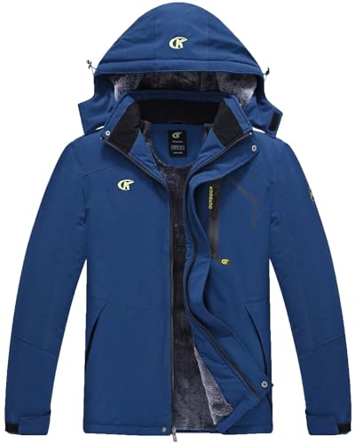 Image of QPNGRP Mens Waterproof Fleece Ski Jacket Windproof Winter Snow Coat