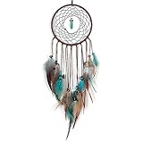 MOONFLY Dream Catcher Handmade Traditional Feather Dreamcatcher Hanging Home Wall Decoration Craft Ornament for Home, Bedroom, Kids, Native American Style Décor(Turquoise)