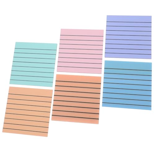 Blocs-notes autocollants lignés lot de 4 carnets adhésifs colorés format portable pour bureau - 2