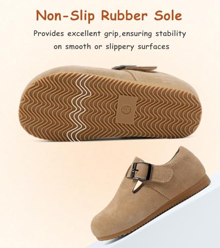 Image of Toddler Suede Shoes Genuine Leather Boys and Girls Casual Sneakers Spring Fall Flats