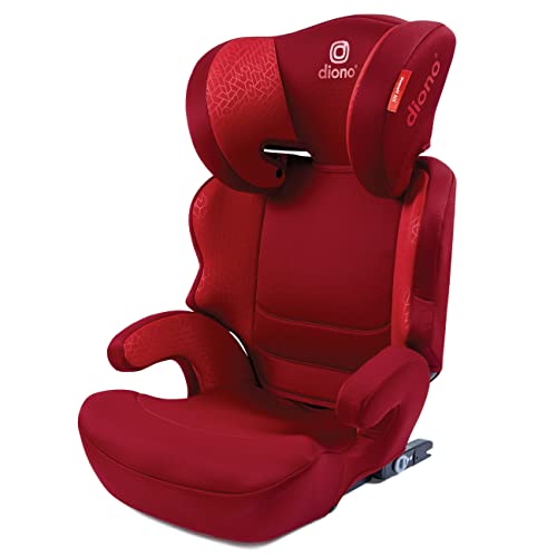 Diono Everett NXT High Back Booster Car Seat with Rigid Latch, Lightweight Slim Fit Design, 8 Years 1 Booster Seat, Red