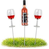 VON STEINEICH® Original Weinständer [Starter-Set] Edelstahl Flaschen- und Glashalter | Weingenuss für überall | Das Gadget beim Picknick am Strand im Garten und beim Camping (Starter-Set)