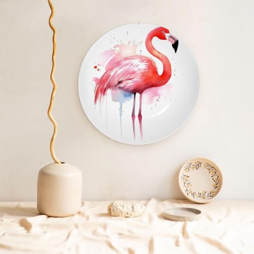 Assiette décorative en porcelaine avec support de présentation