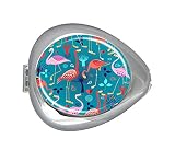 Pilulier ovale tendance avec motif flamants roses et inscription « In Love Between The Trees »