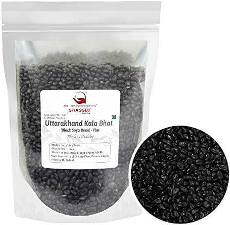 GITAGGED Black Soybeans Soya Beans Uttarakhand From Himalayan Valleys,Kala Bhat-500 Gm