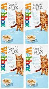 Webbox Cats Delight Lick E Lix Treats 4 Pack Contains 7 X Tasty Yoghurty Treats with Milk & Yoghurt (28 Sachets)