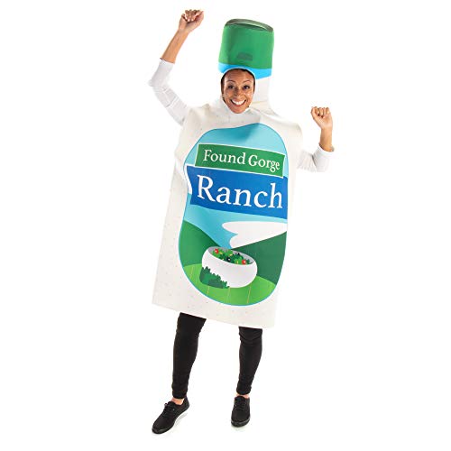 Single Condiment Food Costume | Slip On Halloween Costume for Women and Men| One Size Fits All | Ranch Bottle