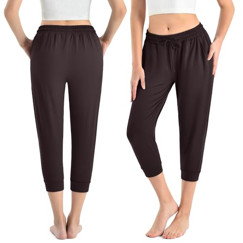 Image of CADITEX Womens Joggers with Pockets,Stretch Active Drawstring Sweatpants Women for Travel Workout Running