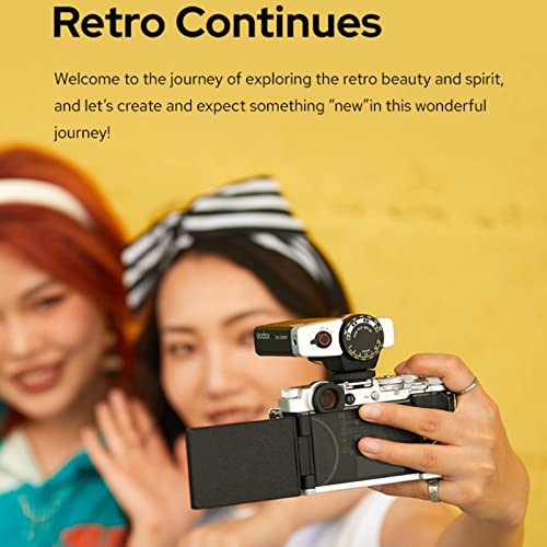 Image of Godox Lux Junior Retro Camera Flash for Canon Sony Nikon Fujifilm Olympus Camera Flash Speedlight Speedlite,GN12 6000K±200K CCT,Auto & Manual Flash 1 /1-1 /64 Flash Power,for Digital Camera Film Camera