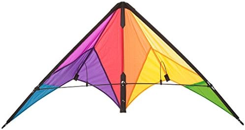 HQ Kites Beach and Fun Calypso II Radical- Beginner Stunt Kite - 43 Inch Dual - Line Sport Kite, Color: Rainbow - Active Outdoor Fun for Ages 8 Years and Up - Perfect for Adults or Children