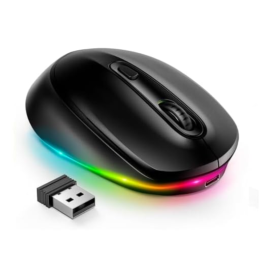 QCYDOBRASIL Mouse Sem Fio Led Iwg Fgm02 Recarregável Preto Clique Silencioso Plug and Play Design Compacto e Ergonômico