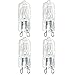 Lot de 4 ampoules halogènes G9 40 W, 230 V, résistantes à la chaleur, pour four/four à micro-ondes, blanc chaud, jusqu'à 500 °C