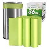 Trash Bags 30+ ,36 Gallon Tall Kitchen , Compost Bags Lawn & Leaf Yard Waste bags, Eco Friendly...