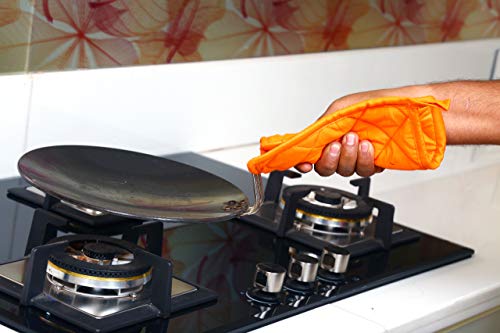 Pot Holders For Kitchen 9" X 9" Inches Pot Holder Heat Resistant Pot Holder 100% Cotton Orange Color Set Of 10 #TOP3