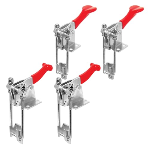 Image of POWERTEC 20344 4PK Toggle Clamps w /Adjustable U Bolt Latch and Antislip Hand Grip (334 & 40344), for Woodworking Jigs & Fixtures, Smoker, Tire Carrier, Tool Box