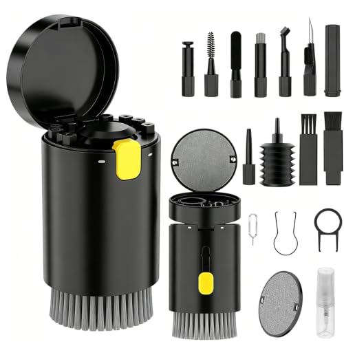 Image of 20 in 1 Keyboard Cleaner Phone Cleaning Kit Laptop Cleaning kit Camera Cleaning Kit PC Cleaning Kit Keyboard Cleaning Kit Portable Electronics Cleaning Kit (Black)