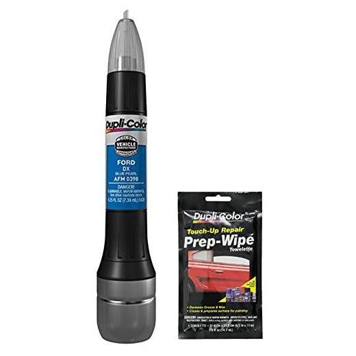 Dupli-Color AFM0398 Blue Pearl Exact-Match Scratch Fix All-in-1 Touch-Up Paint for Ford Vehicles (DX) Bundle with Prep Wipe Towelette (2 Items)
