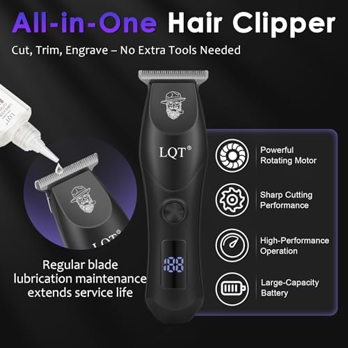 Image of Professional Hair Clippers for Men - Cordless & Corded Dual Mode, 2-Speed & LCD Display, Complete Barber Kit, Scissors, Guide Combs, Rechargeable Beard /Hair Trimmer for Home & Professional Use