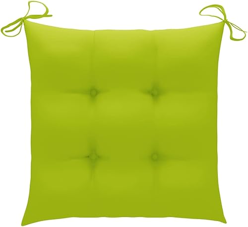 Miniatura 6 de Patio Chairs 4 pcs with Bright Green Cushions Solid Teak Wood Patio Outdoor Balcony Chairs Sillas para Comedor for Picnic Living Room Courtyard