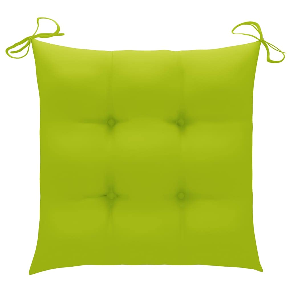 vidaXL Chaises Pliantes avec Coussins Vert Vif, 2 pièces,