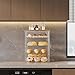 4-Tier Pastry Display Case,Large Bread Box for Kitchen Countertop, Adjustable Bread Storage Container, Bakery Display for Bread, Cookies, and Donuts, Size 15.5 * 11.4 * 9.8 Inch