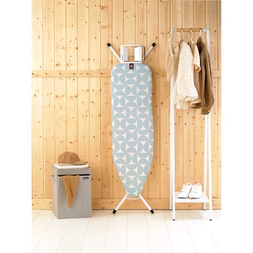 Image of Brabantia Comfort Ironing Board with Left /Right Adjustable Steam Iron Rest | Medium (Size B) | Fairtrade Fresh Breeze Cover | Adjustable Height (27-38 inch), Easy Fold, Anti-Collapse Lock, Non-Slip Feet
