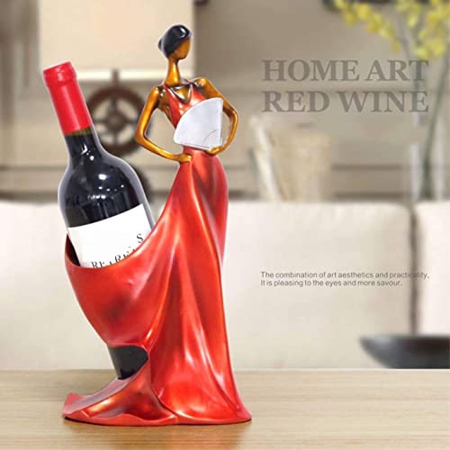 Soporte para botellas de vino de resina rojo miniatura 4