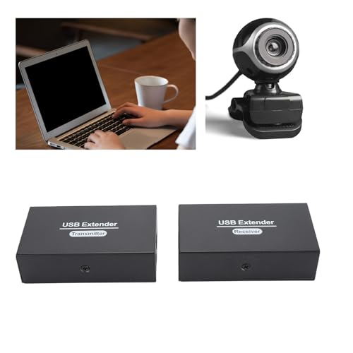 Estensore USB 2.0, 4 Porte su Rete Cat5e Cat6 Cat7 Fino a 120 Metri, Estensione LAN Ethernet, Compatibile con Windows macOS Android Linux, Alimentatore Europeo