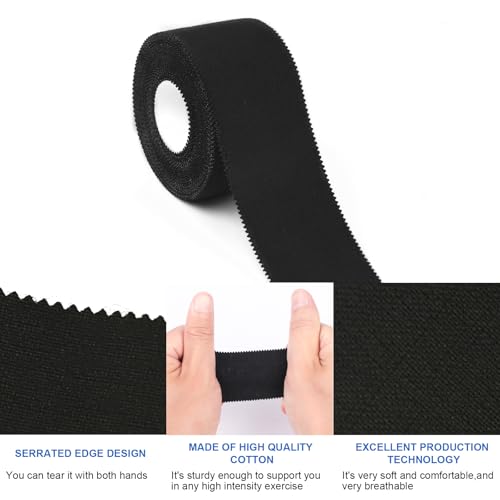 Image of CHMI Athletic Tape,Black Sports Tape (20 Pack), 200 Yards Rolls Very Strong Easy Tear NO Sticky Residue Best Tape for Gymnastics Climbing Bat Injuries Medical (1.5 Inch X 200 Yards).