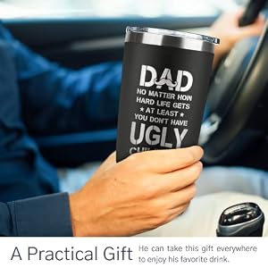 Gifts for Dad from Daughter Son Fathers Day Gift for Dad Birthday Fathers Day Christmas Gifts for Dads New Papa Daddy Stepdad Ideas for Men 20 Oz Stainless Steel 2 sided Tumbler