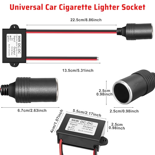 24V to 12V 8A 96W Cigarette Lighter Socket Step-Down Converter, Car Fridge, Vacuum Cleaner, Truck, Boat O-Ring Waterproof Voltage Regulator4