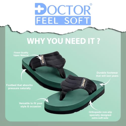 Image of Cushioned Flip Flops for Men | Padded Fabric Strap Thong Slippers | Lightweight Anti-Slip EVA Sole Everyday Wear Footwear
