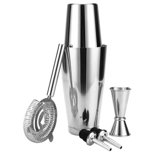 Set mezclador acero inoxidable Boston shaker 750ml