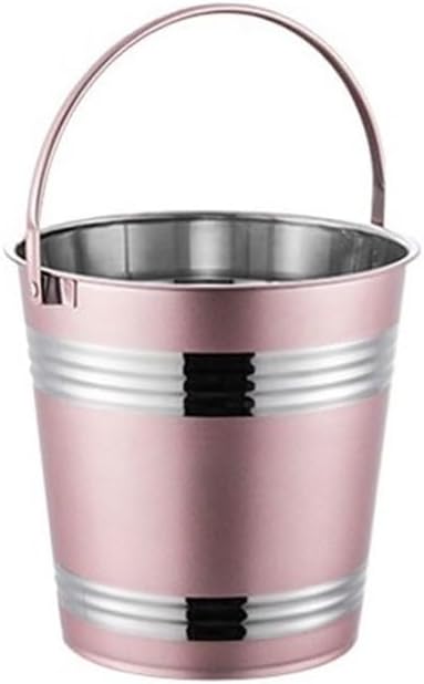 Wine Cooler 304 Stainless Steel Ice Bucket Bar Restaurant Grain Champagne Red Wine Drinks Bucket(Pink,Medium)