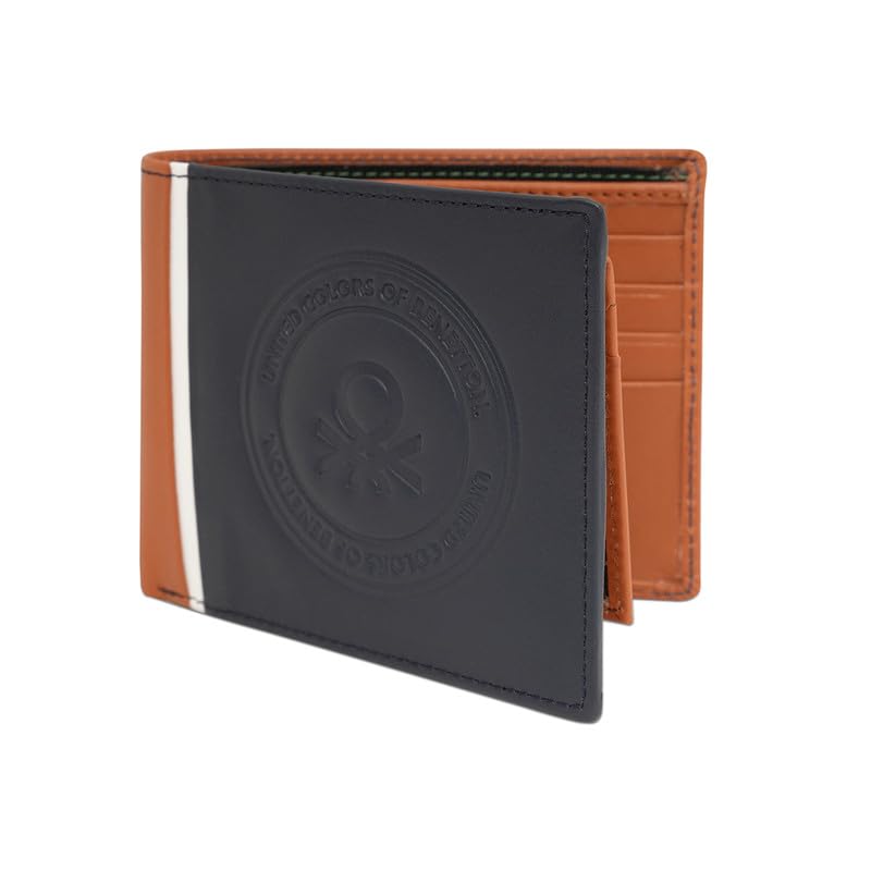 Men's Passcase Wallet Anglesey | Navy & Tan | Block Design | Slim Profile | Purse for Men | Ideal for Gifting-image-2