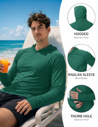 Image of KEFITEVD Men's Sun Hoodie Long Sleeve Fishing UPF 50+ SPF Quick Dry Shirts