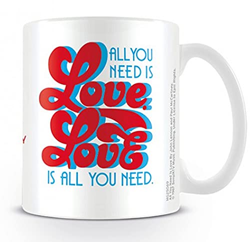 1art1 The Beatles Lyrics By Lennon & Mccartney, All You Need Is Love, Retro Tasse À Café Mug 9×8 cm - Les Beatles, Paul McCartney, John Lennon, RIngo Starr, George Harrison 1art1 The Beatles Lyrics By Lennon & Mccartney, All You Need Is Love, Retro Tasse À Café Mug 9x8 cm