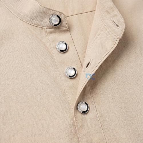 Image of Pack of 6 Silver Buttons with Pearl Finished Centre Black Enamel and Rhinestones Diameter 18 mm, (28L) for Sewing Blazers Jackets and Art and Craft