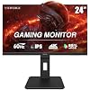 Viewedge 24 inch 4K 60Hz Computer Monitor, 5ms UHD 2160p IPS Monitor, Type C, HDMI, DP Port, Built-in Speakers, Vertical Monitor Support Wall Mount