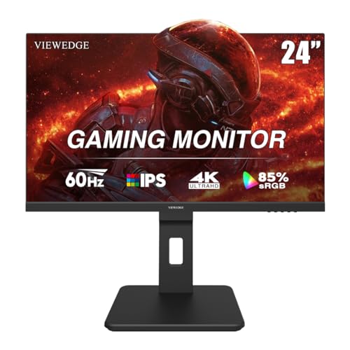 Viewedge 24 inch 4K 60Hz Computer Monitor, 5ms UHD 2160p IPS Monitor, Type C, HDMI, DP Port, Built-in Speakers, Vertical Monitor Support Wall Mount by Viewedge - Used condition - US$237.10