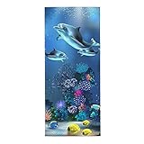 Underwater World Ocean Dolphins Face Towel Soft Absorbent Hand Towel Small Bath Towel Dish Guest...