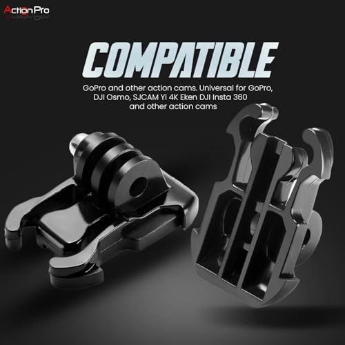 Image of Action Pro Quick Release Basic Mount with Screw, Compatible with GoPro 13 /12 /11 /10 /9 /8 /7 /6 /5 /4 /3+ /3, SJCAM, Yi, Insta360, Eken, Noise Play & Other Action Cameras (Pack of 4)