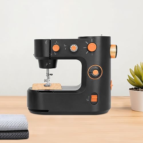 GXFCHYL Portable Compact Free-Arm Sewing Machine, Super Utility Stitch Electric Sewing Machine (Black, 10.43*5.11*8.85in, ABS, POM, PC)