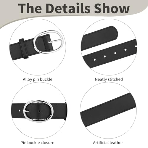 Belts for Women Brown Belt Women Black Belts 2 Pack Waist Belt Pu Leather Womens Belts for Jeans Trendy Waist Belt3